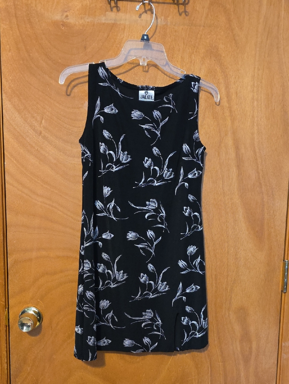 Jalate Black Floral Sleeveless Mini Dress